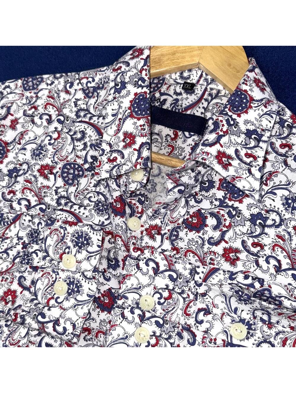 Paul Smith Men XXL Paisley Floral Button Front Shirt Casual Preppy Design Luxury